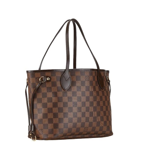 LOUIS VUITTON Brown Damier Leather Neverfull PM Tote Bag - Picture 1 of 10
